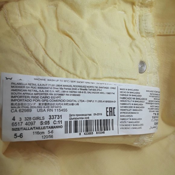 MANGO MNG girls skinny jeans Size5-6 yellow. - Picture 8 of 8